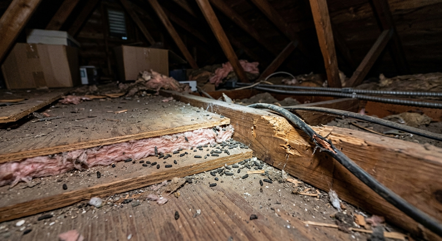 Rats infestation in Houston attic, signs and prevention