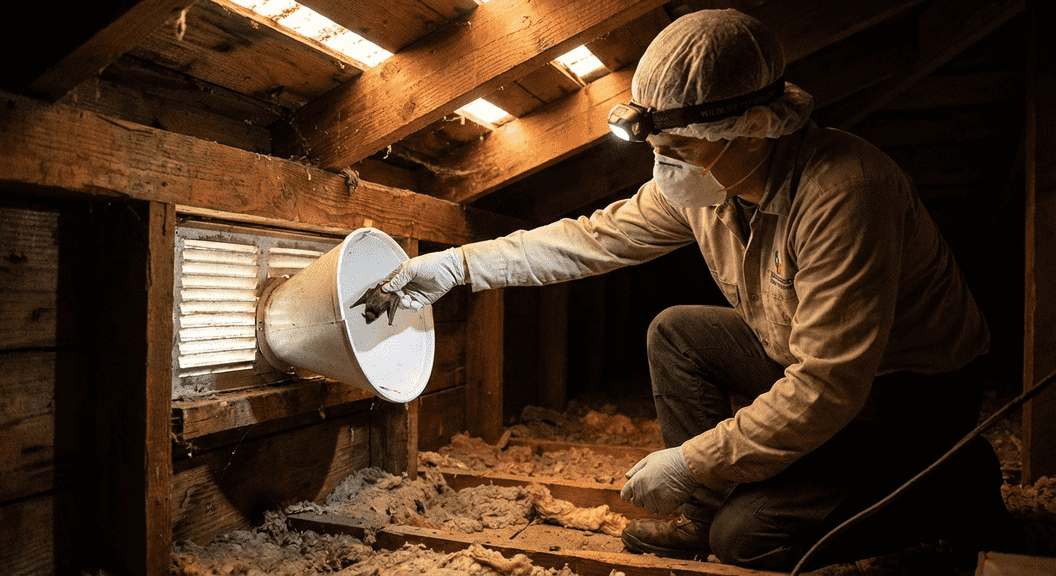 Bat removal and safe attic cleanup in Houston