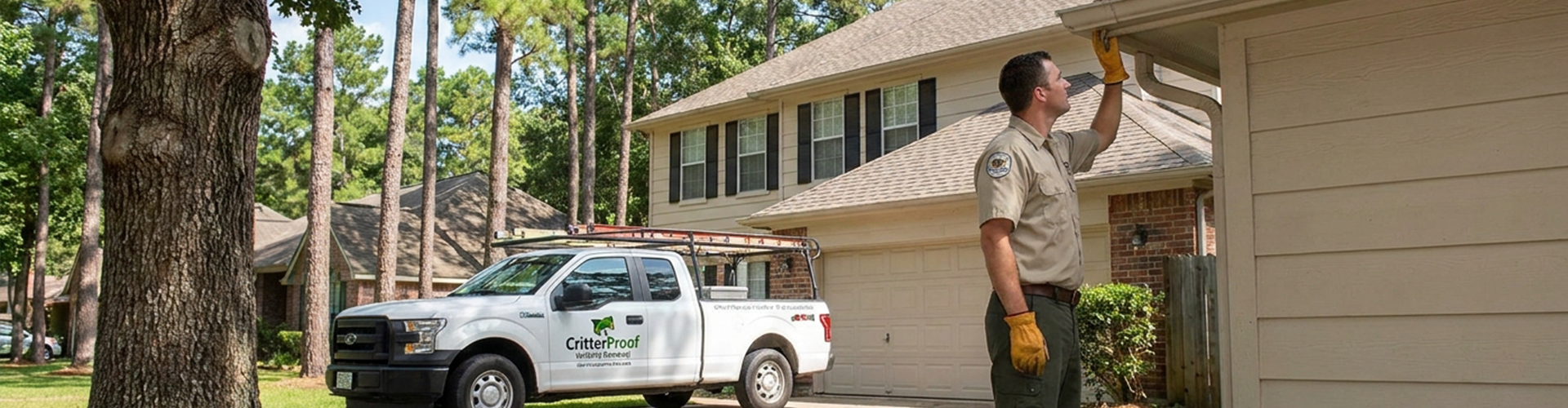 Conroe Wildlife Expert Examining Home